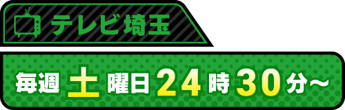 テレビ埼玉 毎週土曜日24時30分〜